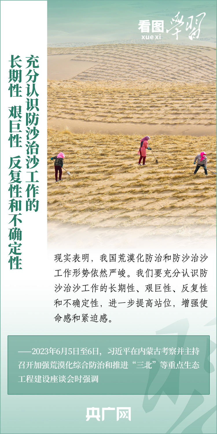 看圖學(xué)習(xí)丨努力創(chuàng)造新時代中國防沙治沙新奇跡